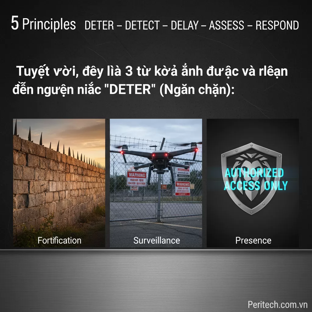 5 nguyên tắc DETER – DETECT – DELAY – ASSESS – RESPOND - nguyên tắc DETER