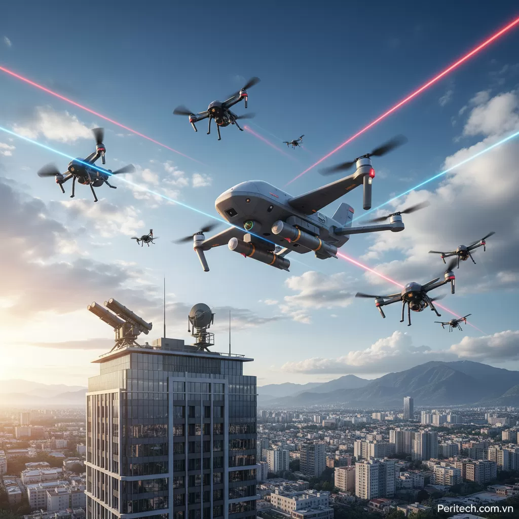 •Drone Anti-UAV Mối - * Đối đầu trên không