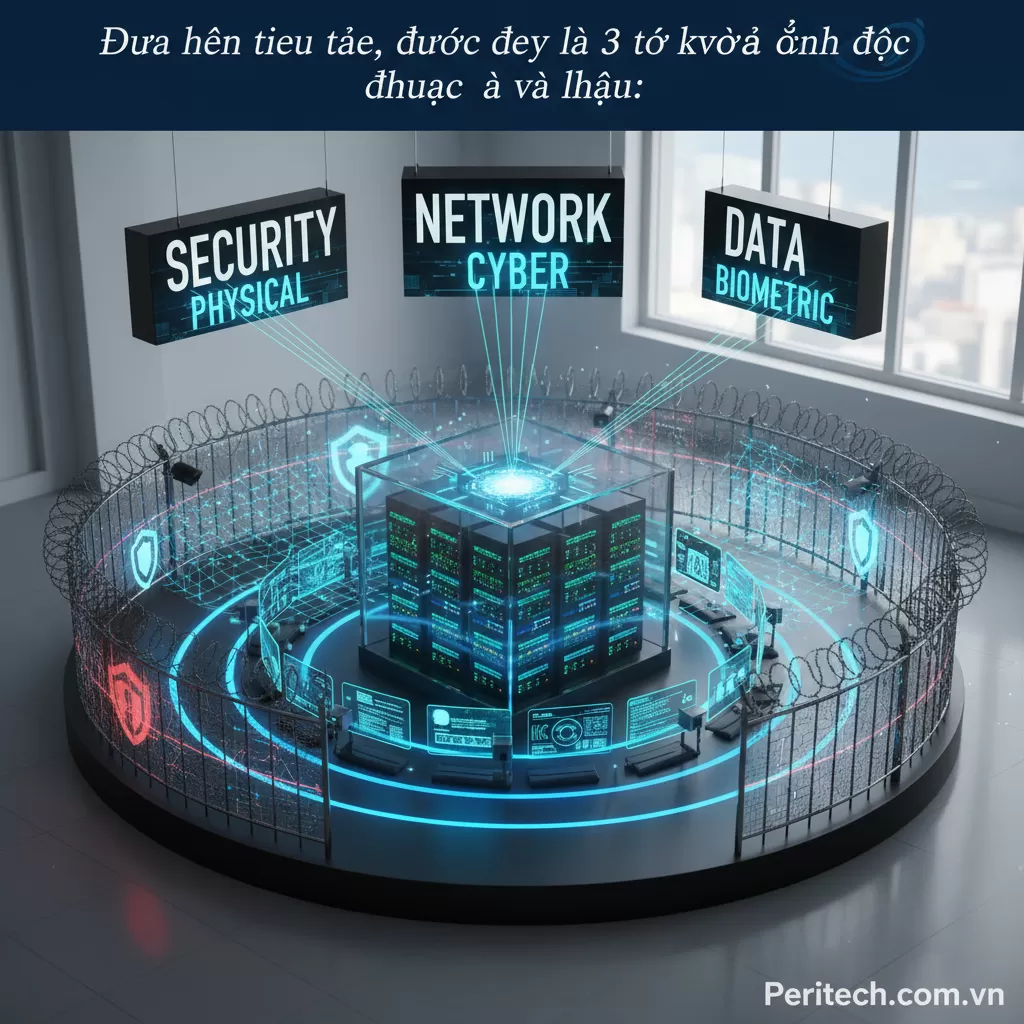 Bảo vệ trung tâm dữ liệu (Data Center) bằng hệ thống an ninh đa lớp từ ngoài vào trong, - Bảo vệ trung